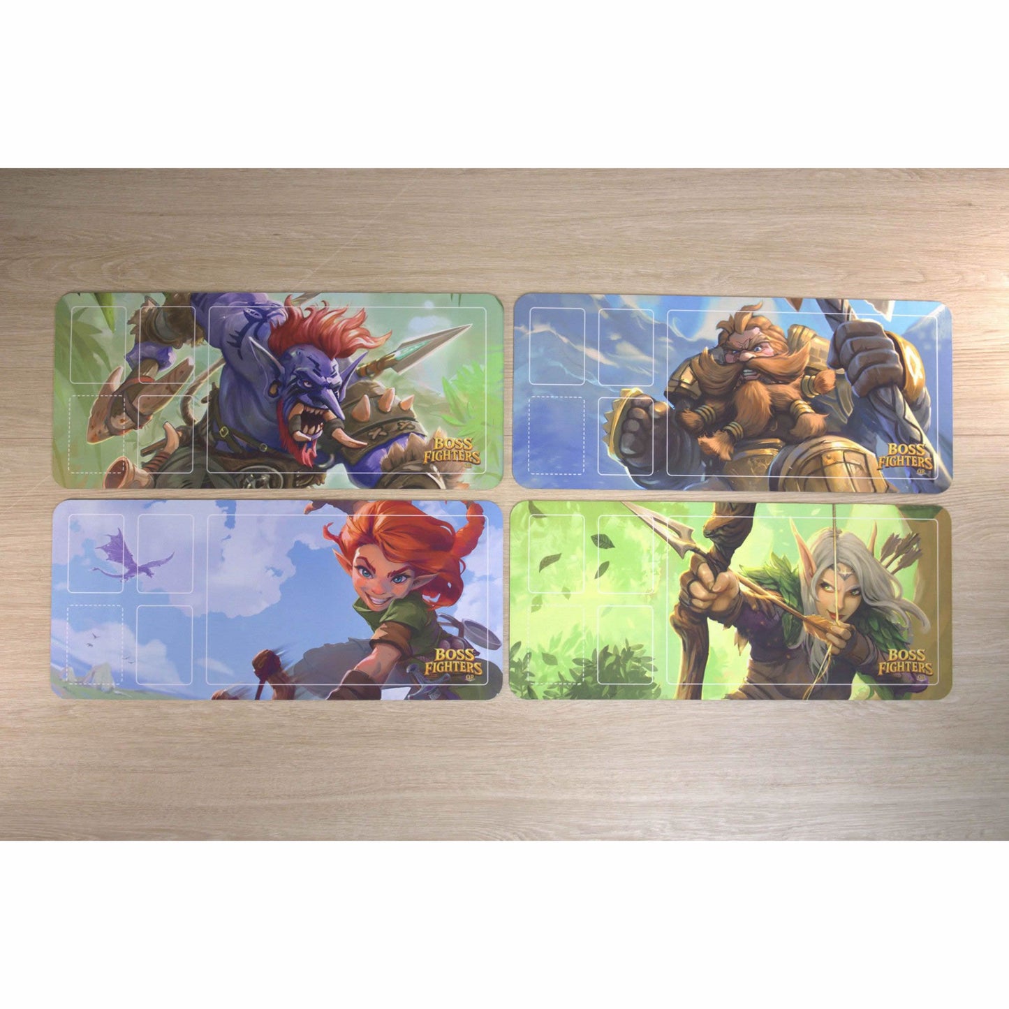 Boss Fighters QR Bundle (DE): Grundspiel & 4 Neopren-Playmats