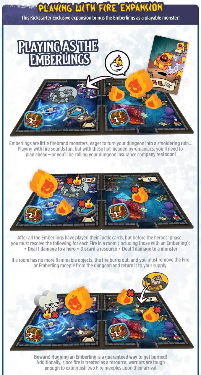 Keep the Heroes Out: Playing With Fire, Monster Expansion, Kickstarter Info