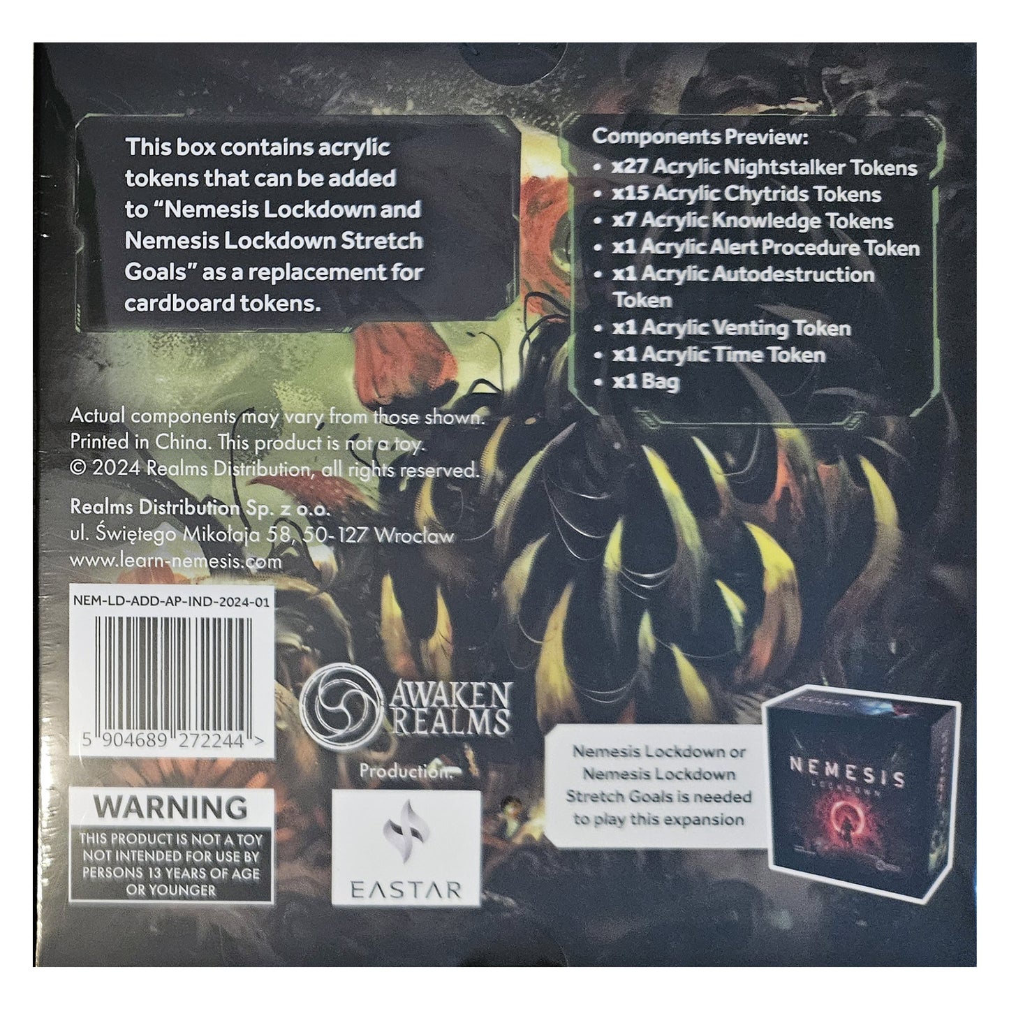 Nemesis Lockdown, Acrylic Pack, Rückseite