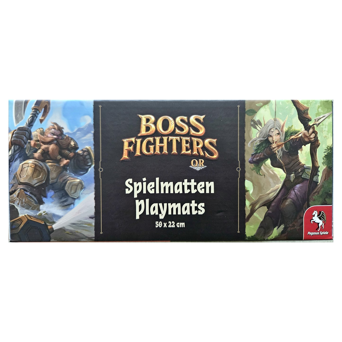 Boss Fighters QR: 4x Spielmatten/Playmats aus Neopren für Ork, Halbling, Zwerg, Elfe
