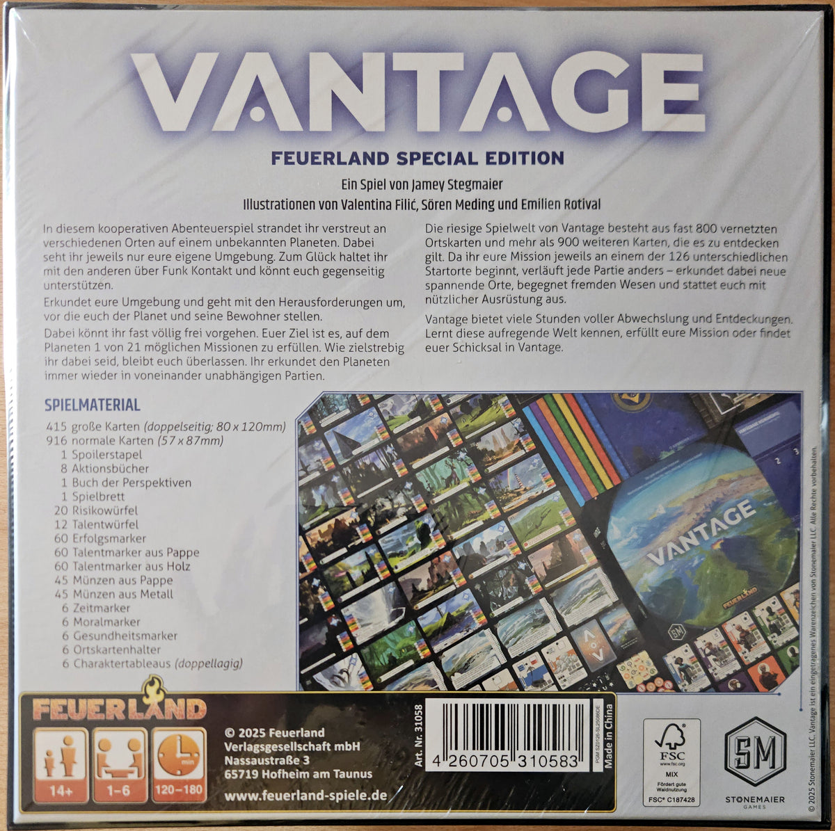 Vantage: Feuerland Special Edition (DE), Brettspiel, ovp, Feuerland Spiele