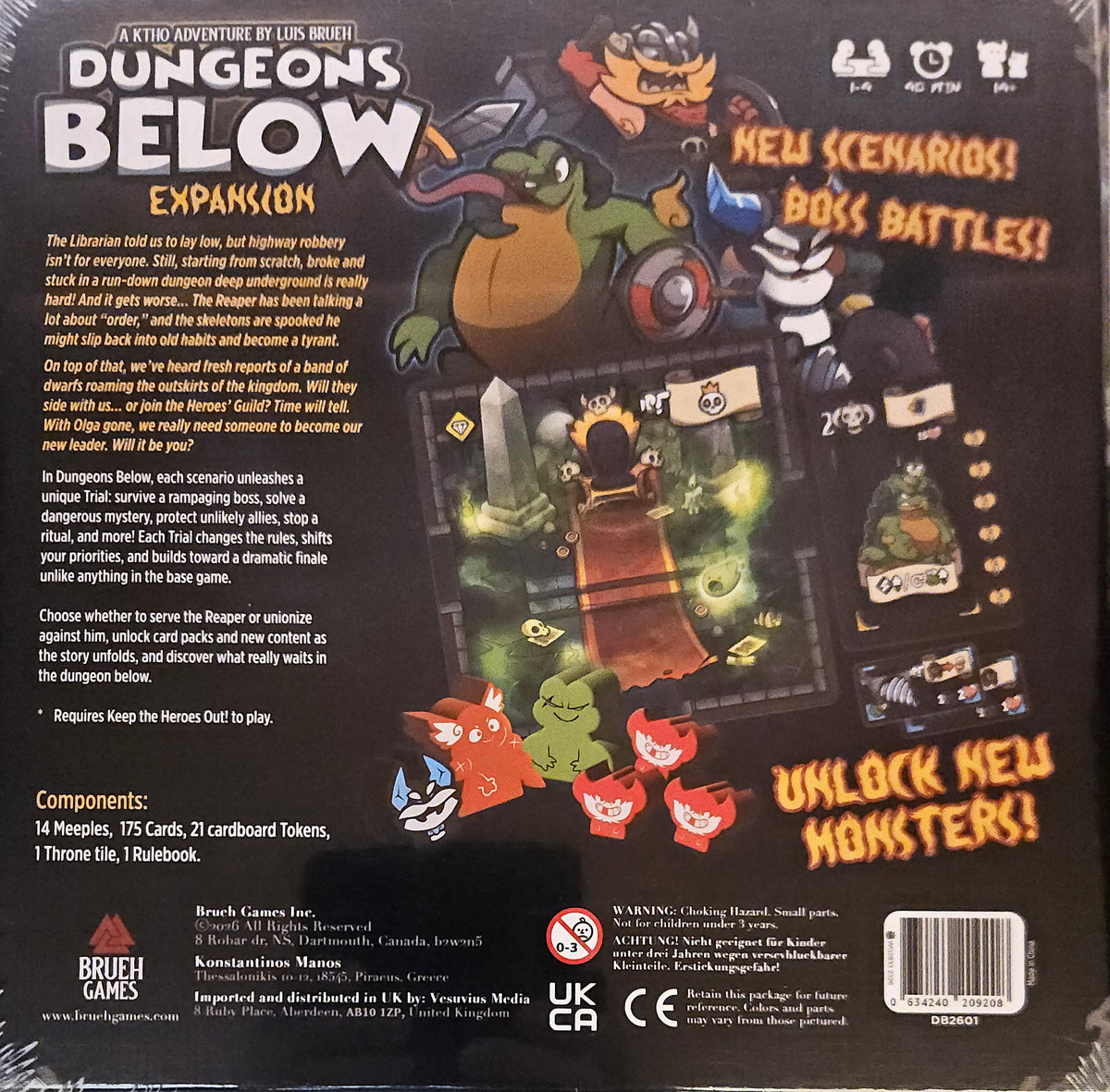 Keep The Heroes Out: Dungeons Below (EN), Erweiterung: Monster, Bosskämpfe, Szenarien
