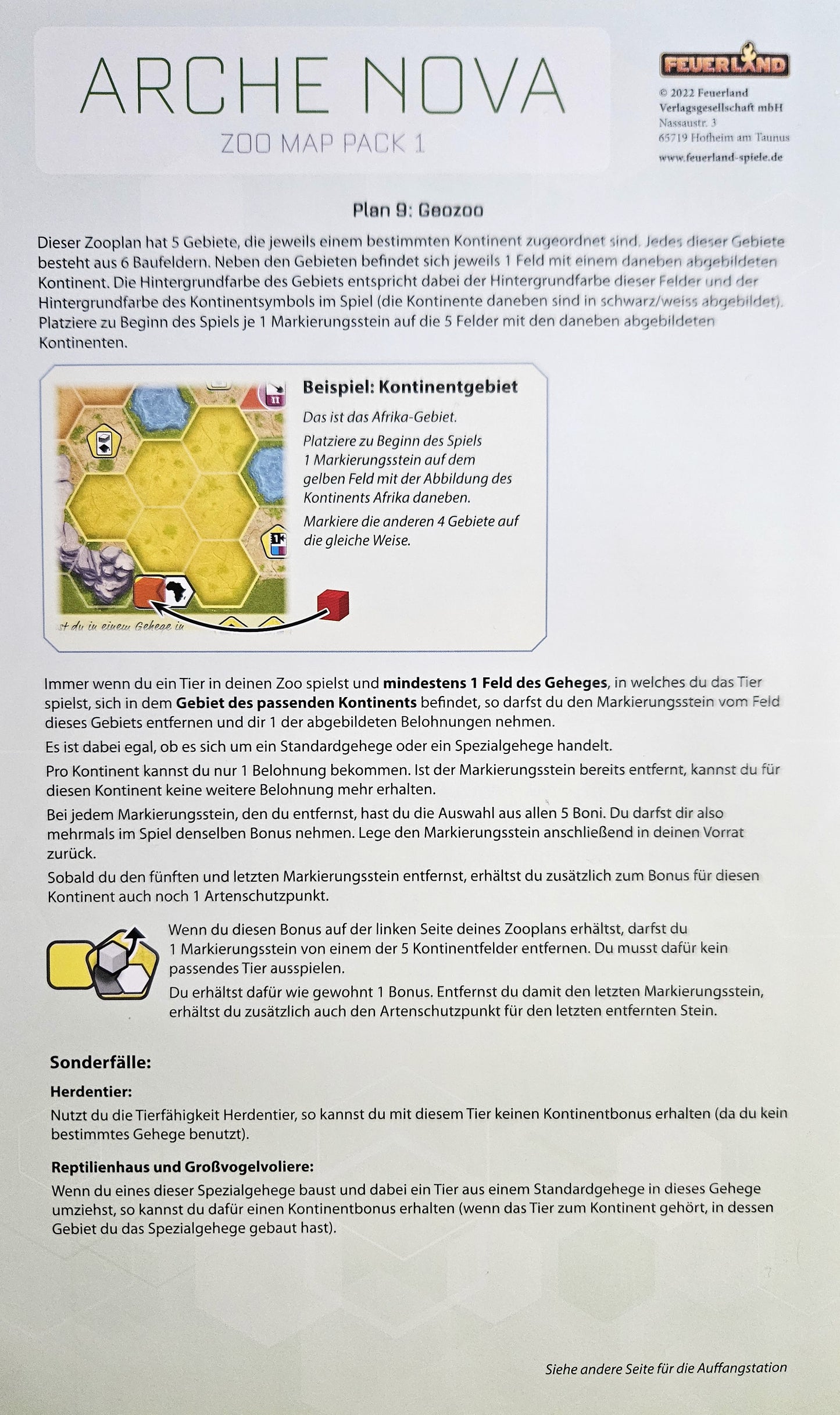 Arche Nova: Zoo Map Pack 1 & 2 (DE), Bundle, Brettspiel-Erweiterung, Feuerland