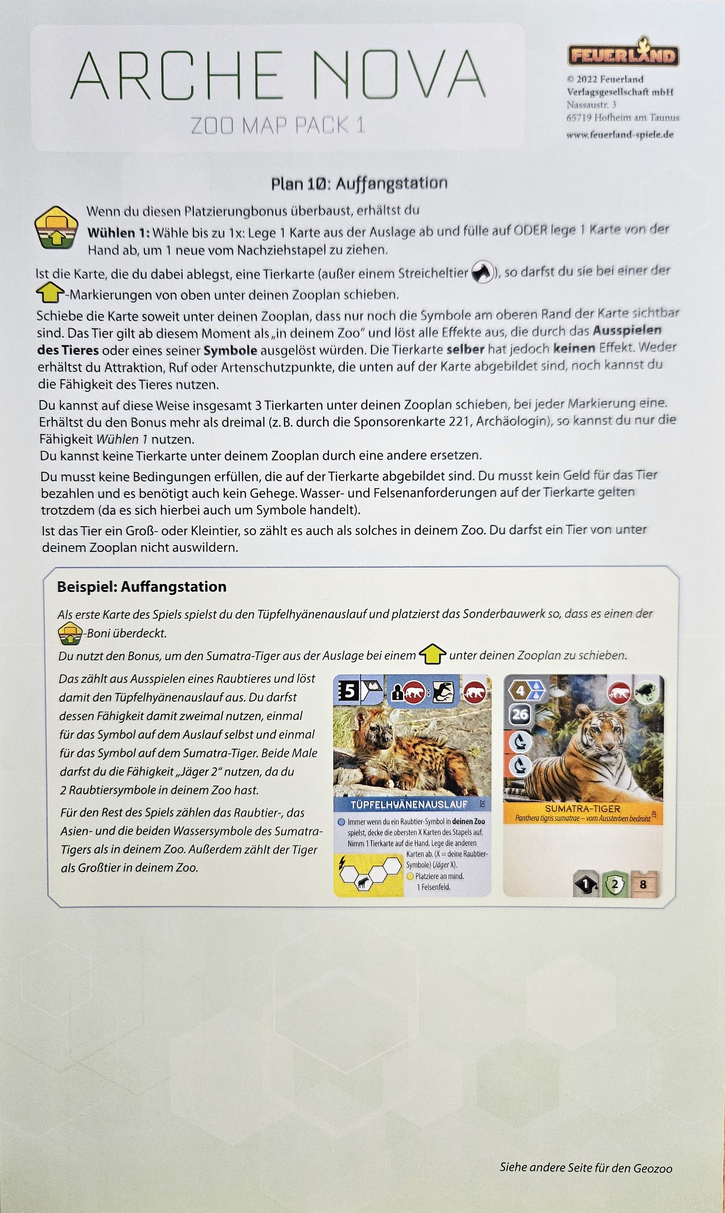 Arche Nova: Zoo Map Pack 1 & 2 (DE), Bundle, Brettspiel-Erweiterung, Feuerland