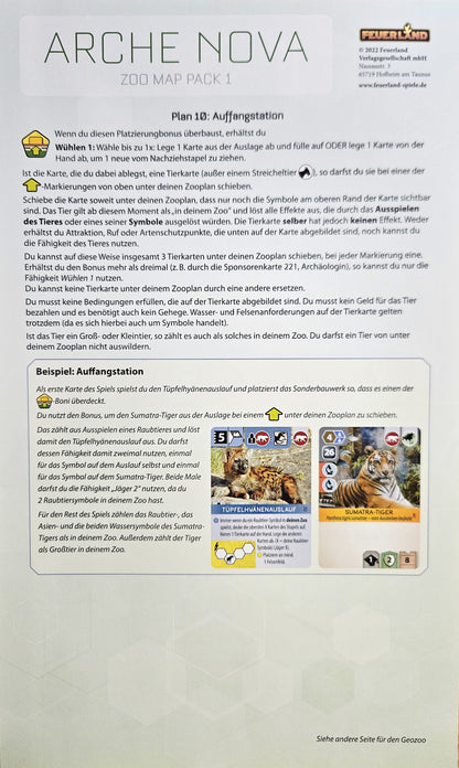 Arche Nova: Zoo Map Pack 1 & 2 (DE), Bundle, Brettspiel-Erweiterung, Feuerland