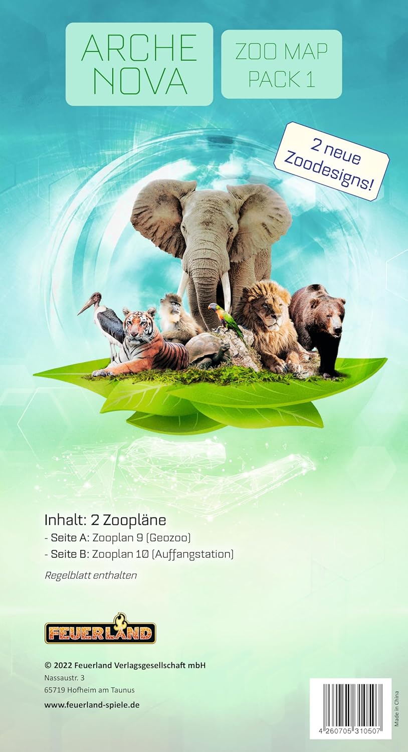 Arche Nova: Zoo Map Pack 1 & 2 (DE), Bundle, Brettspiel-Erweiterung, Feuerland