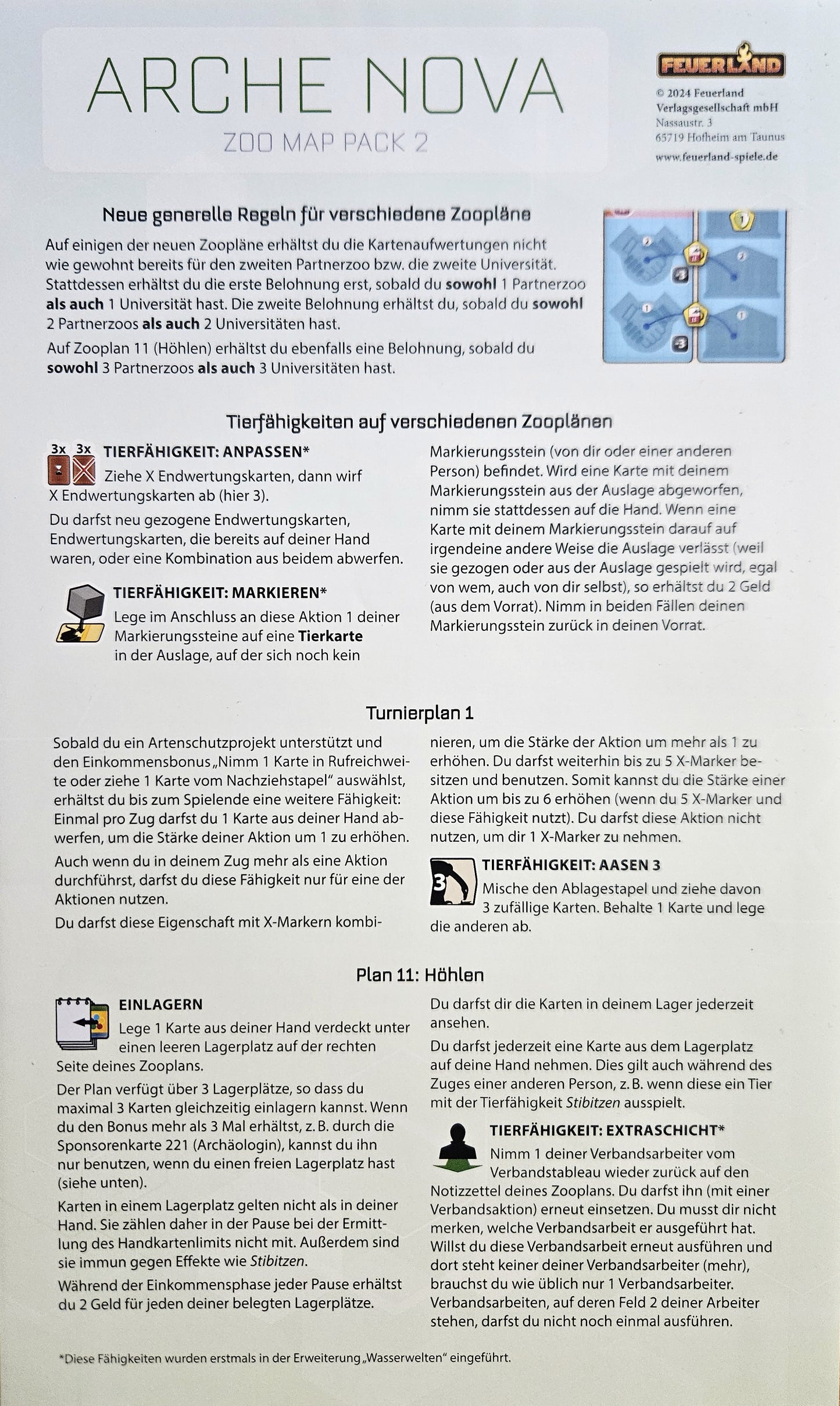 Arche Nova: Zoo Map Pack 1 & 2 (DE), Bundle, Brettspiel-Erweiterung, Feuerland