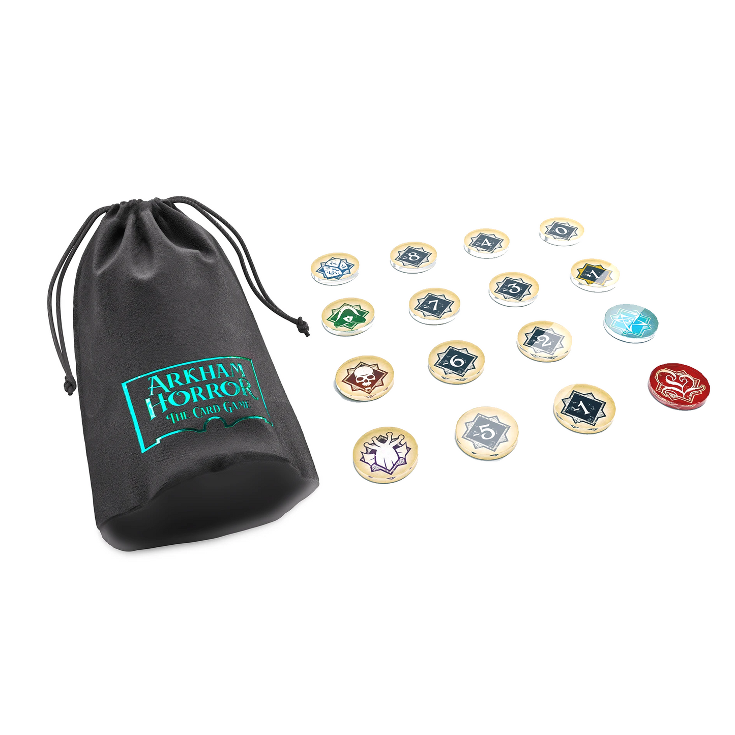 Arkham Horror LCG Das Kartenspiel: Chaos Tokens + Token Bag von Gamegenic