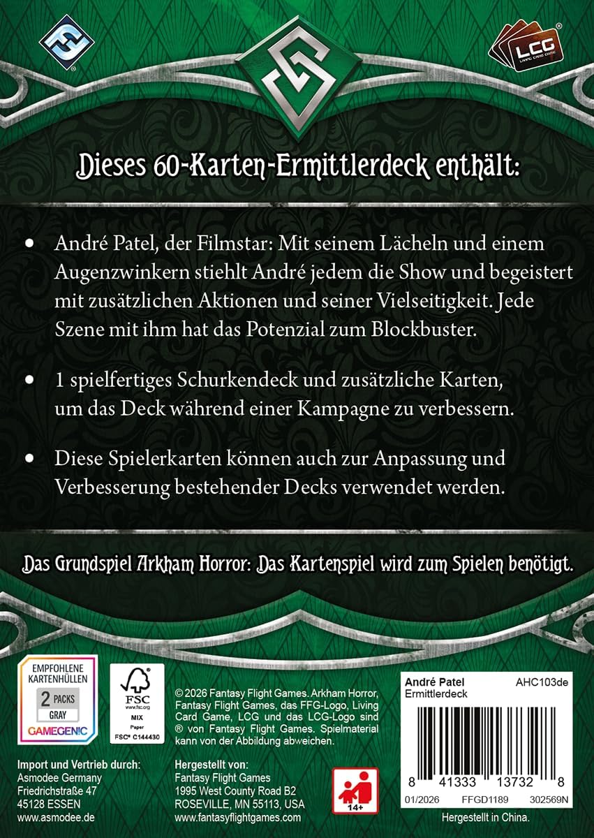 Arkham Horror LCG Das Kartenspiel: 5x spielfertige Ermittlerdecks, Erweiterungen