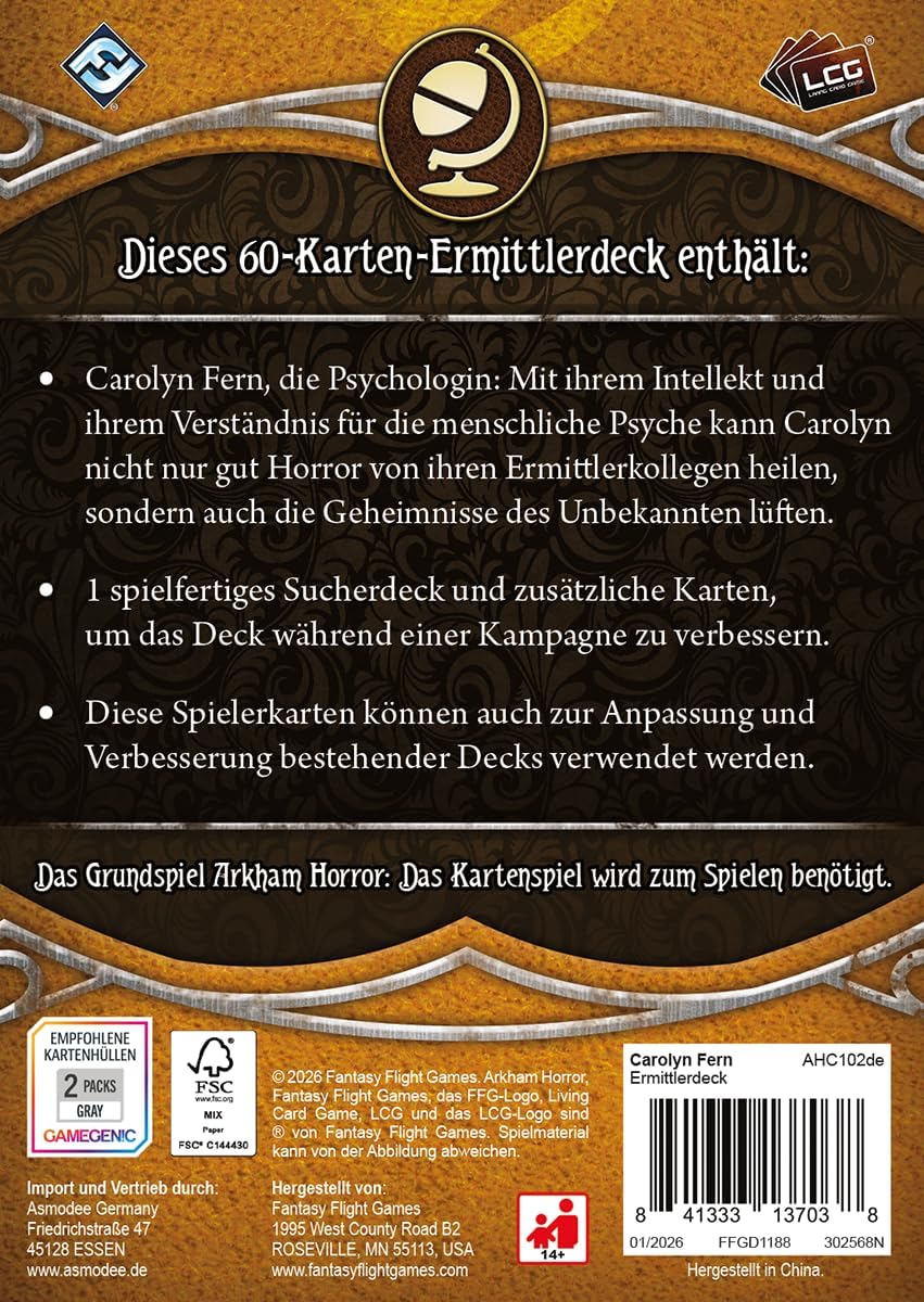 Arkham Horror LCG Das Kartenspiel: 5x spielfertige Ermittlerdecks, Erweiterungen