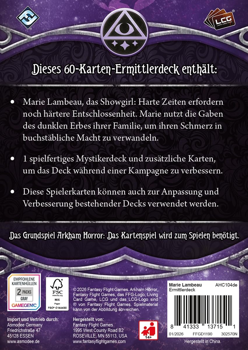 Arkham Horror LCG Das Kartenspiel: 5x spielfertige Ermittlerdecks, Erweiterungen