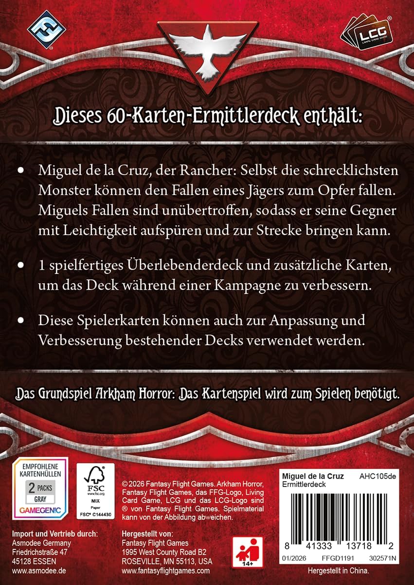 Arkham Horror LCG Das Kartenspiel: 5x spielfertige Ermittlerdecks, Erweiterungen