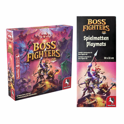 Boss Fighters QR Bundle (DE): Grundspiel & 4 Neopren-Playmats