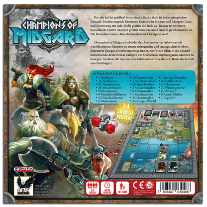 Champions of Midgard (DE) Grundspiel inkl. 3x Promo-Pakete, Brettspiel, Corax Games