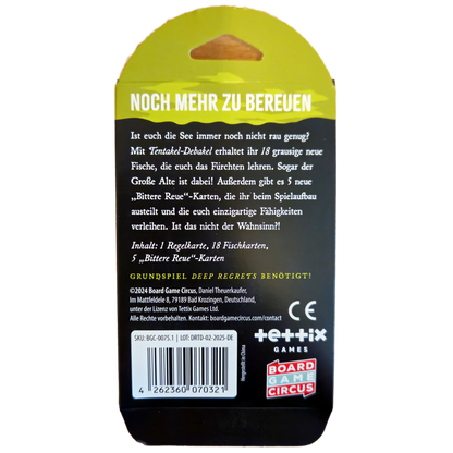 Deep Regrets: Tentakel Debakel-Erweiterung, Rückseite Packung