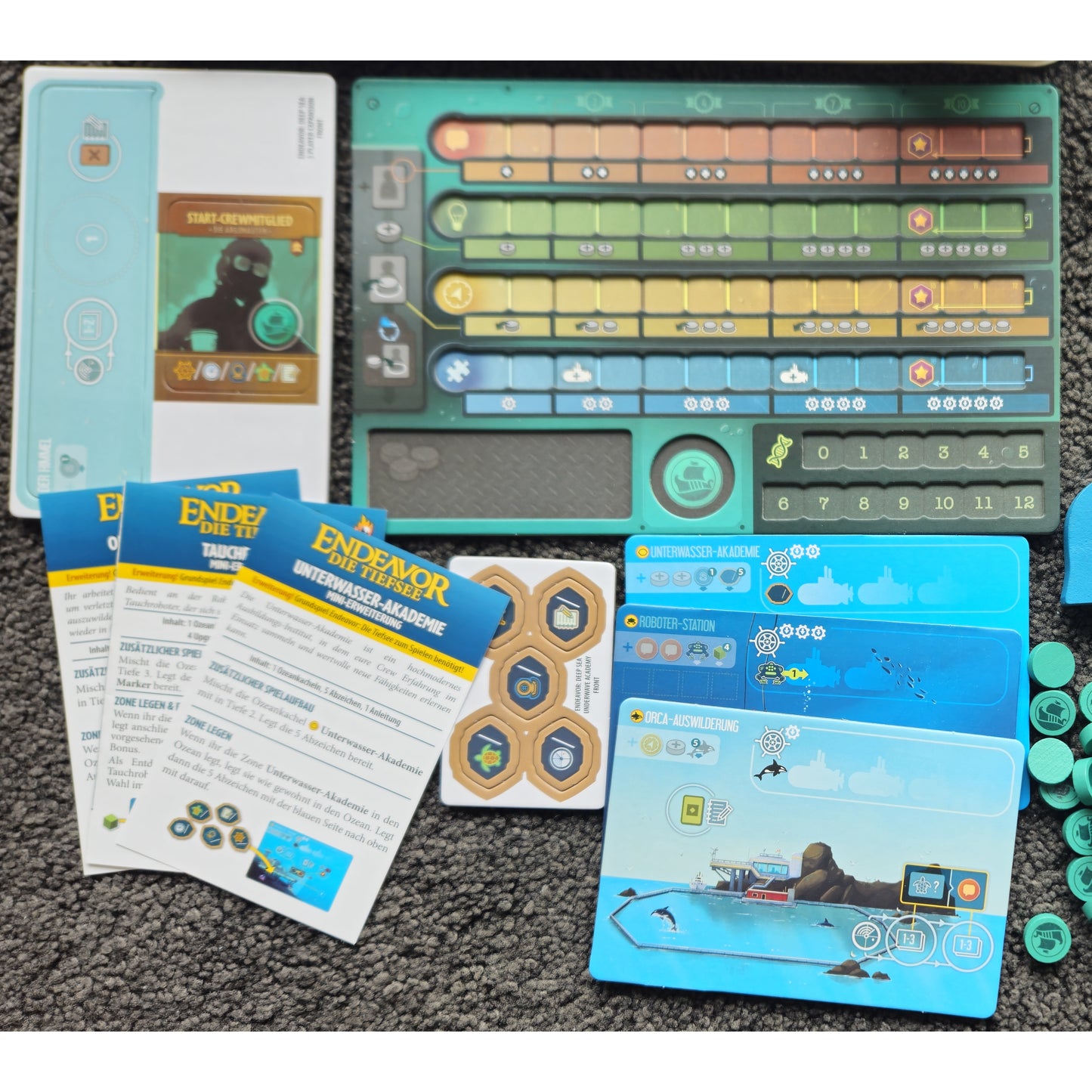 Endeavor die Tiefsee: Deluxe-Erweiteiterung, Spielerboards & Mini-Erweiterungen