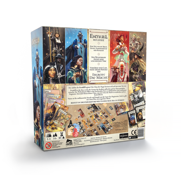 Evenfall, deutsche Ausgabe, 3D-Rückseite