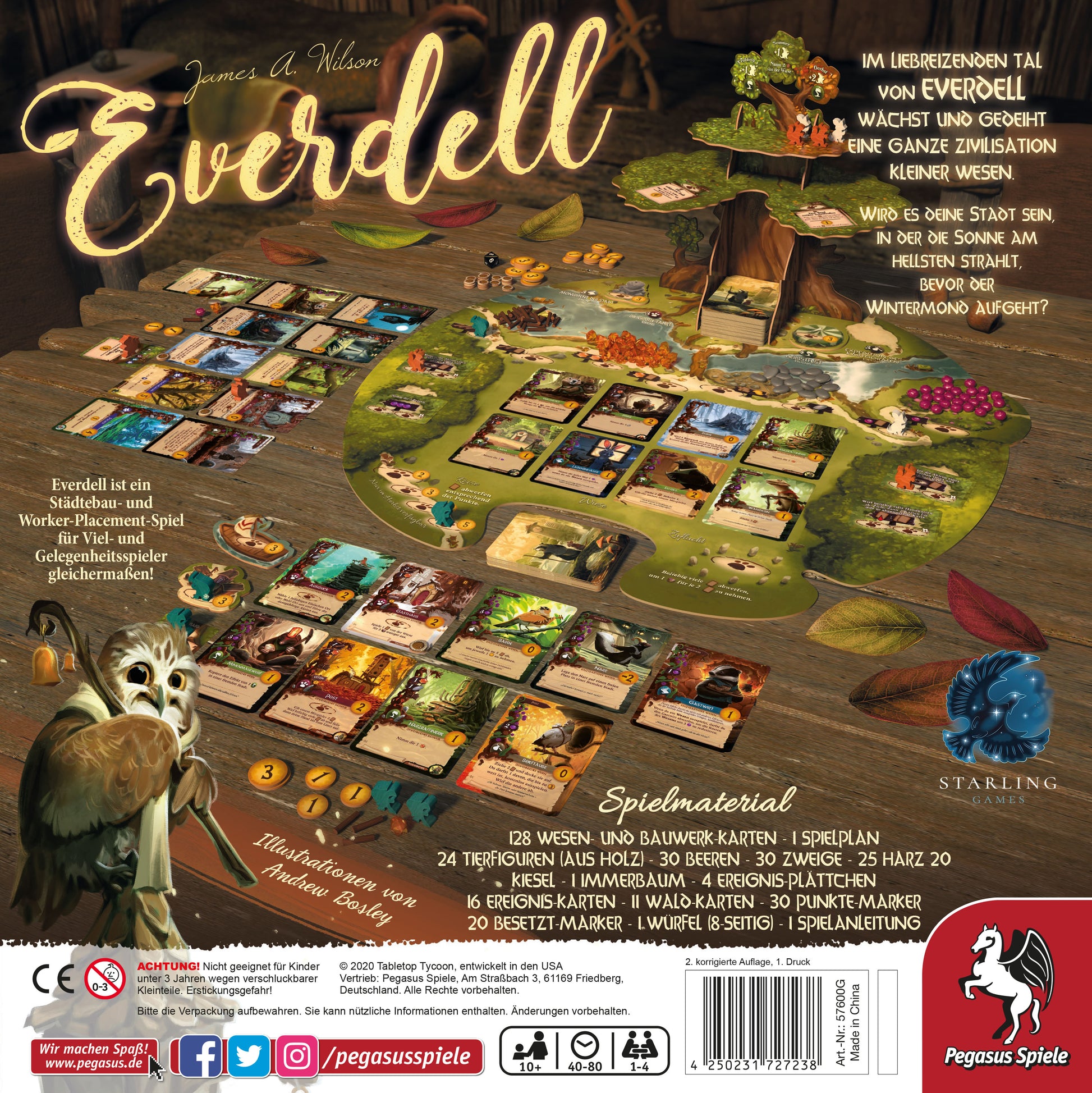 Everdell Grundspiel, Deutsche Ausgabe, Rückseite