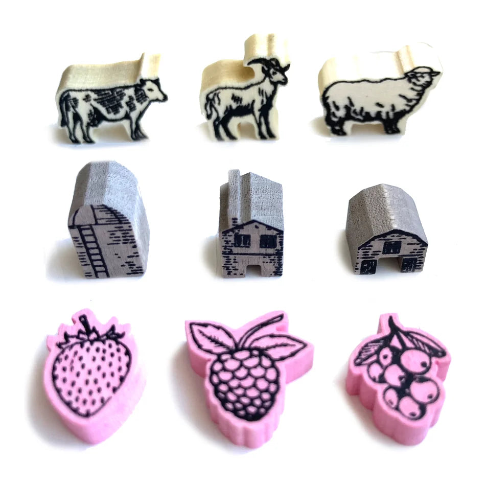 Fromage: Deluxe Upgrades: 108 Holz-Tokens & Lazy Susan Playmat