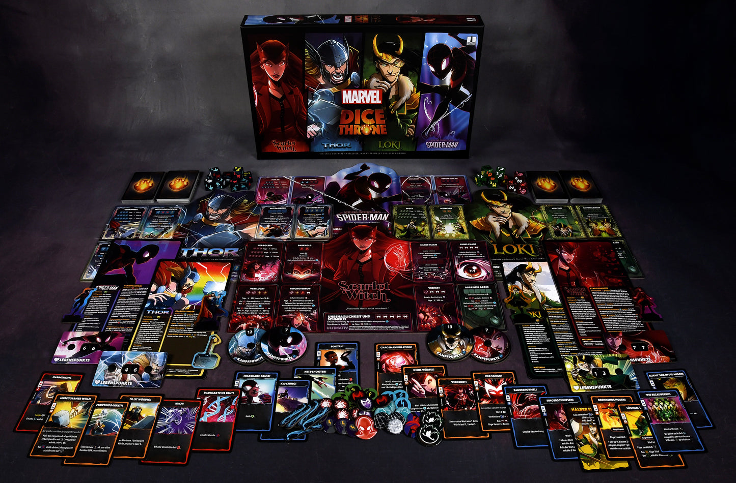 Marvel Dice Throne: Scarlet Witch, Thor, Loki & Spider-Man (DE)