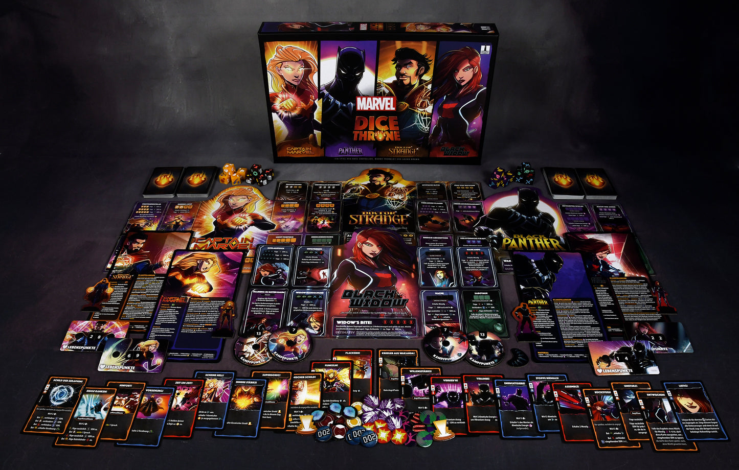 Marvel Dice Throne: Captain Marvel, Black Panther, Doctor Strange & Black Widow (DE)