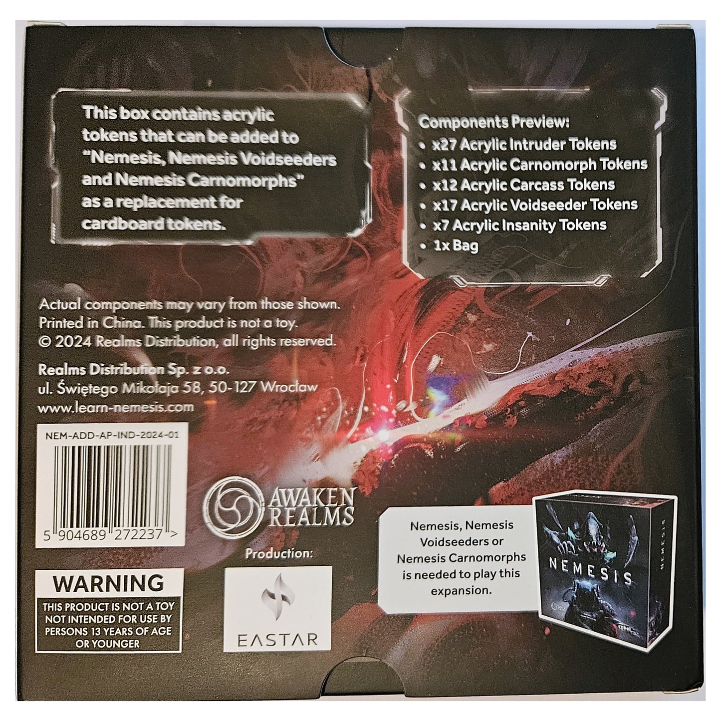 Nemesis Classic: Acrylic Pack, Rückseite