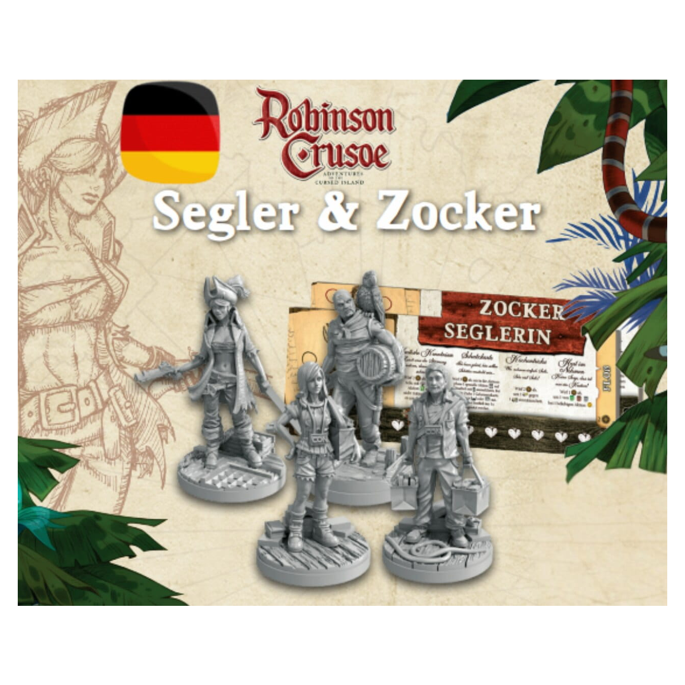 Robinson Crusoe: Segler & Zocker (DE), Charakter-Erweiterung, Gamefound
