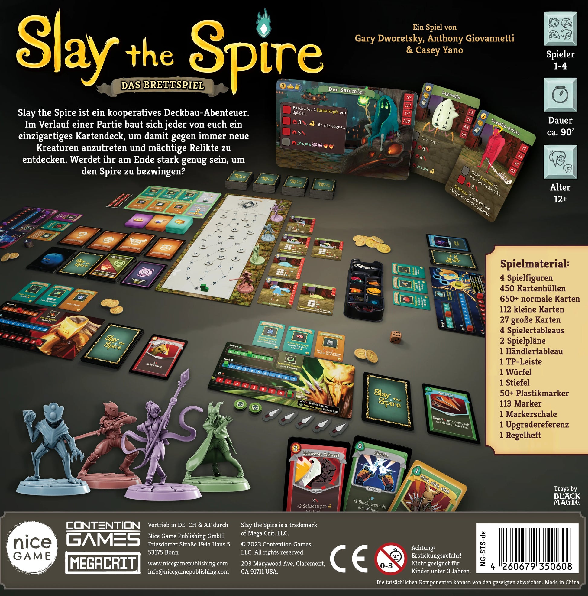 Slay the Spire: Das Brettspiel, Deutsche Version, Rückseite
