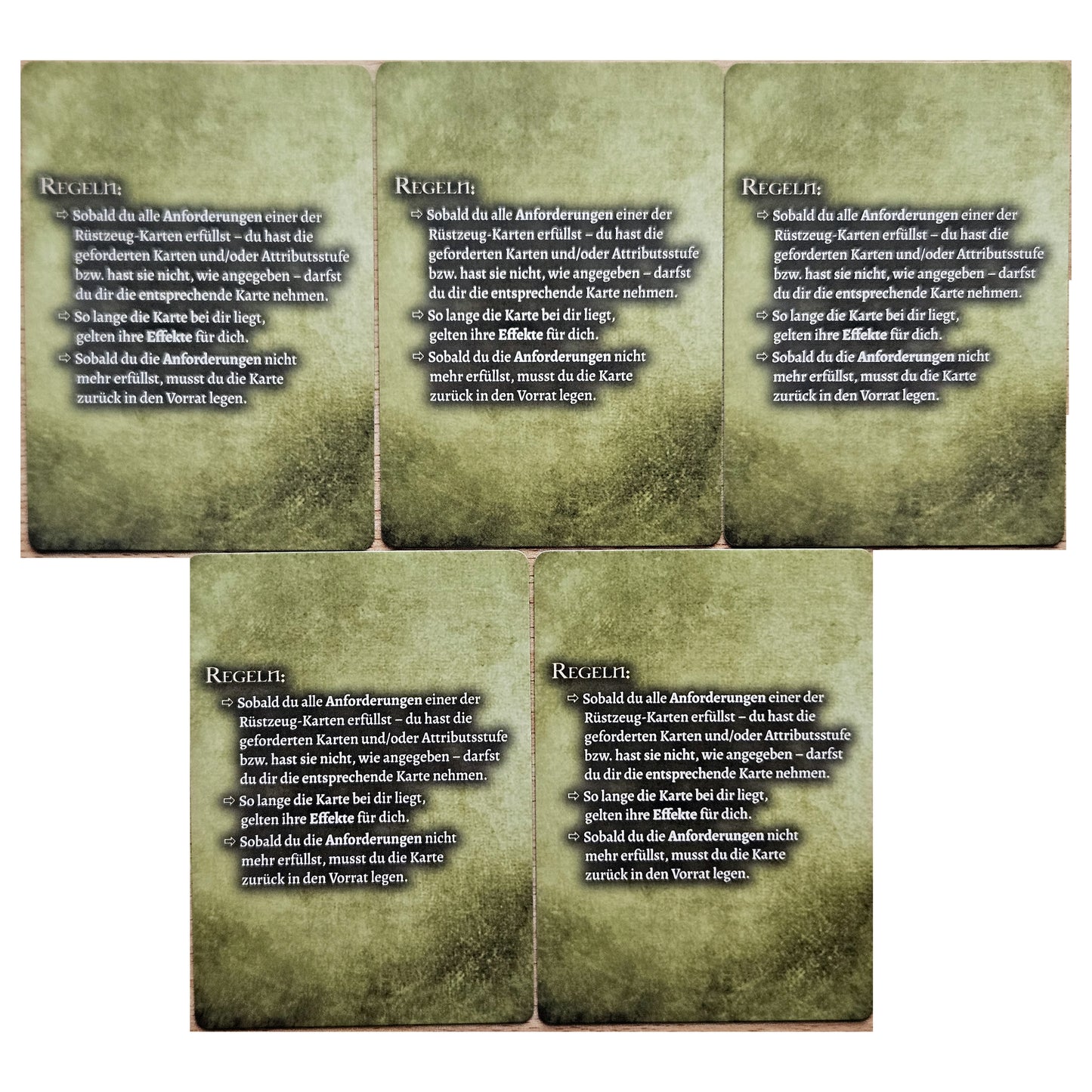 Tainted Grail: Item Sets, 5 Rüstzeug-Karten, Promo, Fall of Avalon, DE