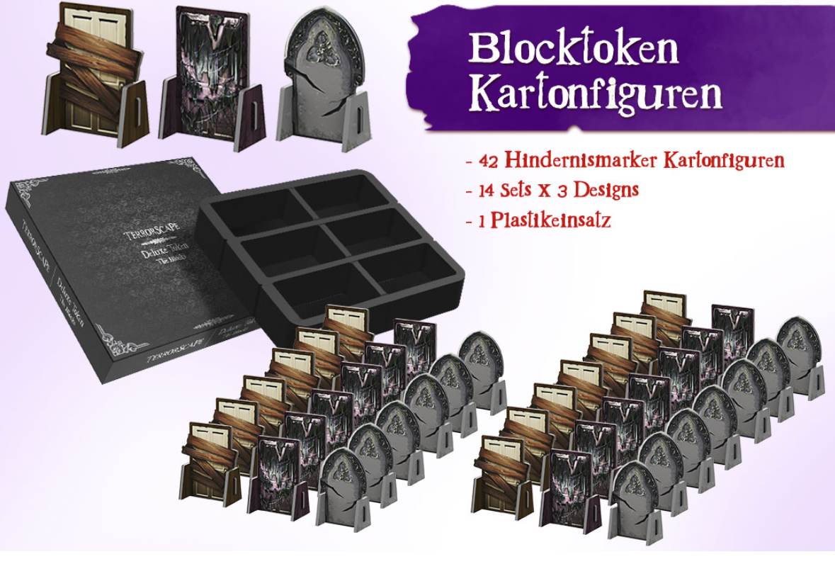 Terrorscape: Deluxe Token Pack #1, Block-Token-Pappfiguren, Spielmaterial