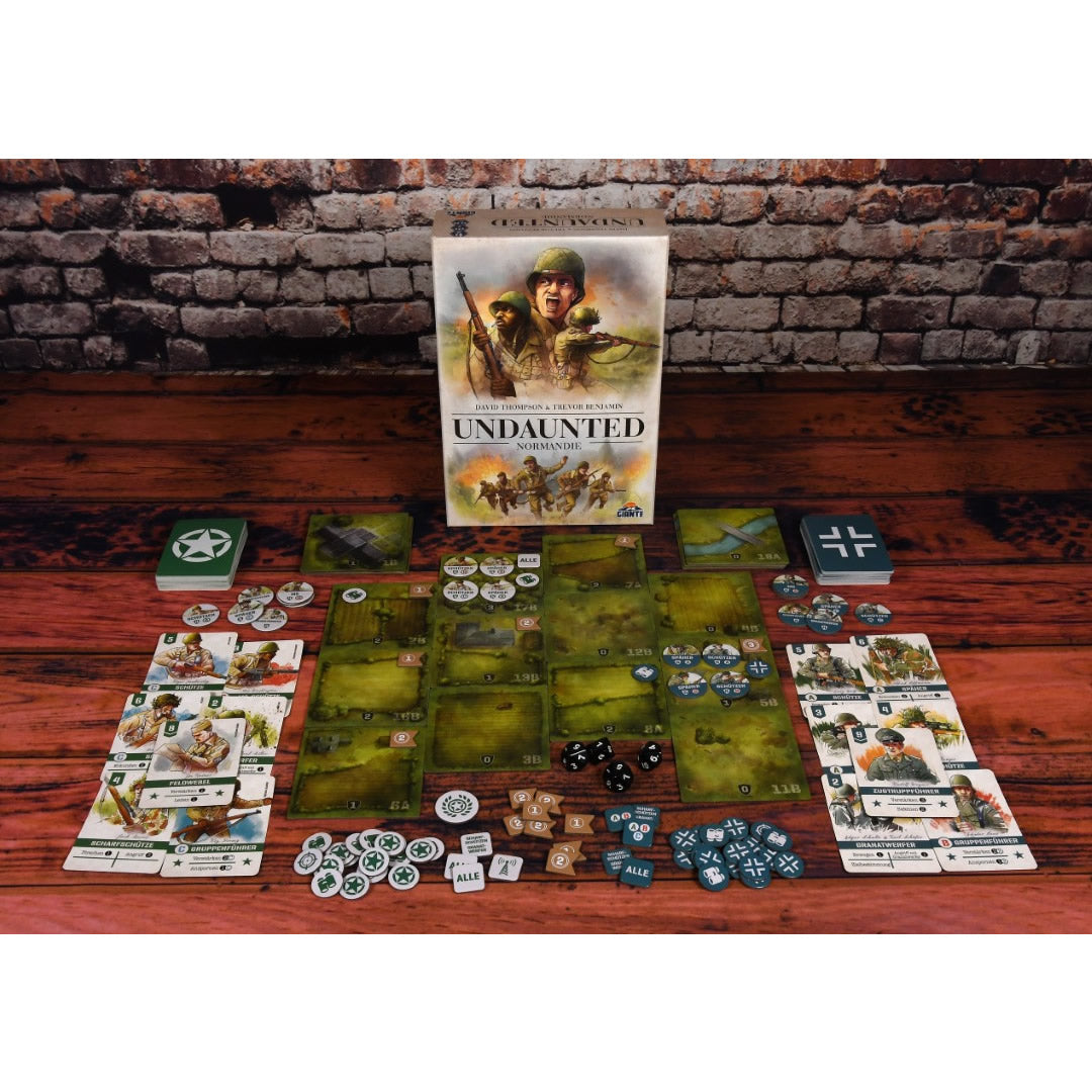 Undaunted: Normandie (DE), Brettspiel, Giant Roc, 2-Spieler-Deckbau-Kriegsspiel