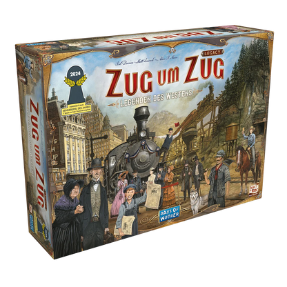 Zug um Zug Legacy: Legenden des Westens (DE), Brettspiel, nominiert zum Kennerspiel des Jahres 20224