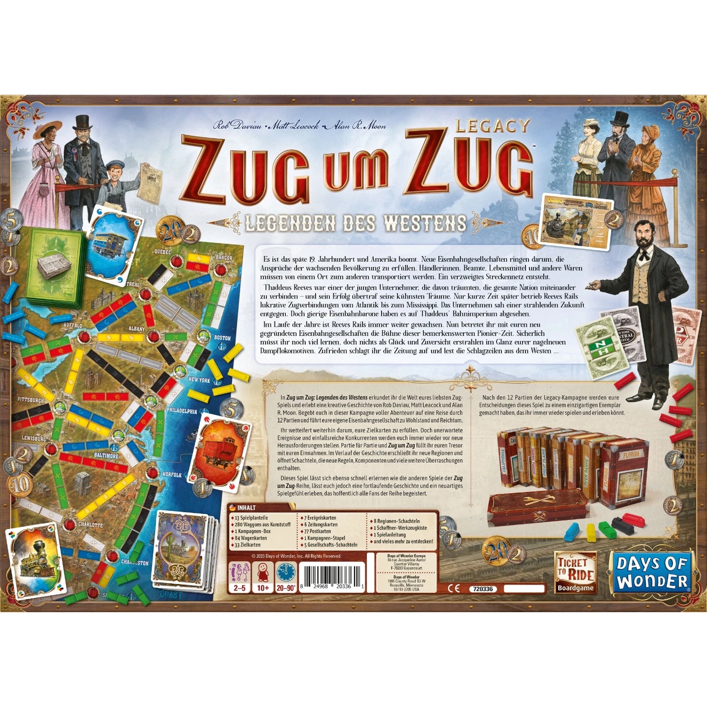 Zug um Zug Legacy: Legenden des Westens (DE), Brettspiel, nominiert zum Kennerspiel des Jahres 20224