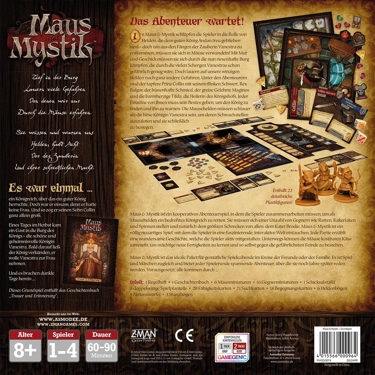 Maus und Mystik, Grundspiel, ZMAN, Rückseite